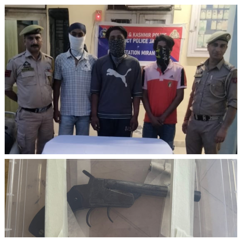 J&K Police solved Firing incident cases reported at Mira Sahib and RS Pura in Jammu district, within hours Three main accused arrested, Desi katta along with live cartridge recovered